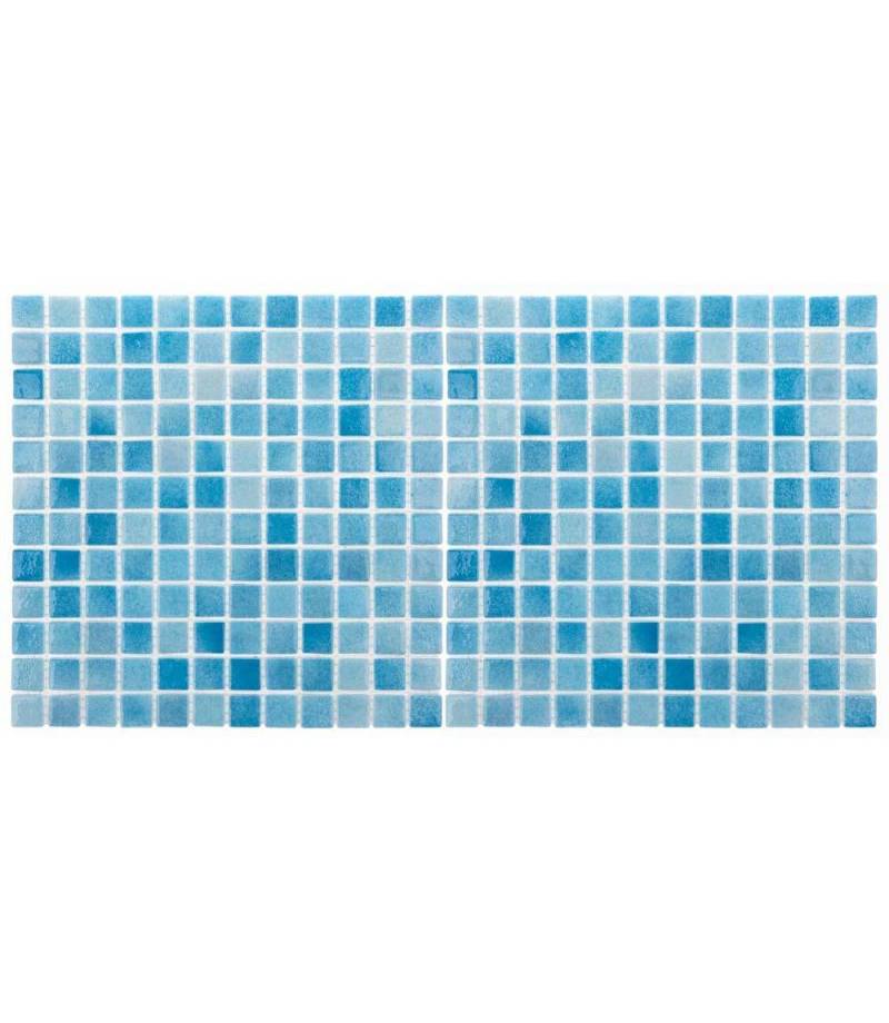 Mozaic din sticla Niebla Turquesa, suport polybond 2.5 x 2.5 cm