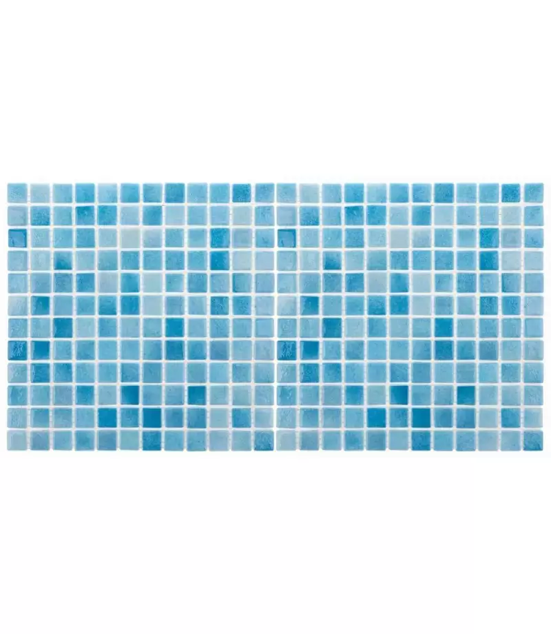 Mozaic din sticla Niebla Turquesa, suport polybond 2.5 x 2.5 cm