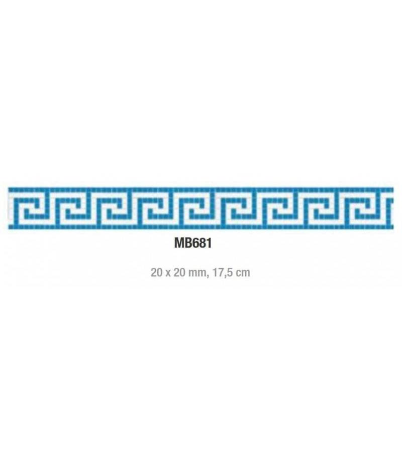 Friza mozaic din sticla suport hartie 2 x 2 cm