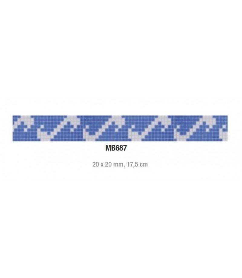 Friza mozaic din sticla suport hartie 2 x 2 cm