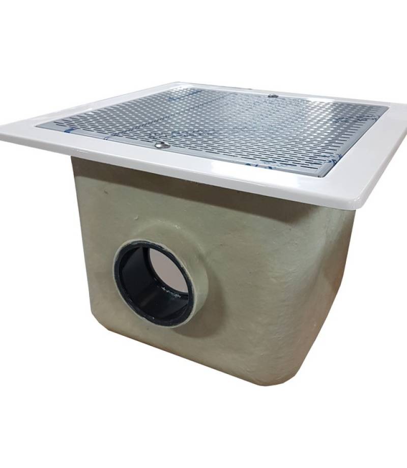 Sifon principal 512 mm x 512 mm, iesire 125 mm, grilaj inox - AstralPool