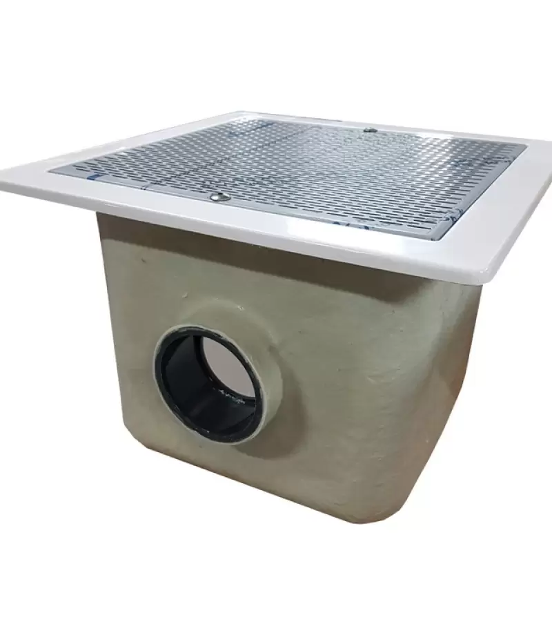 Sifon principal 512 mm x 512 mm, iesire 125 mm, grilaj inox - AstralPool