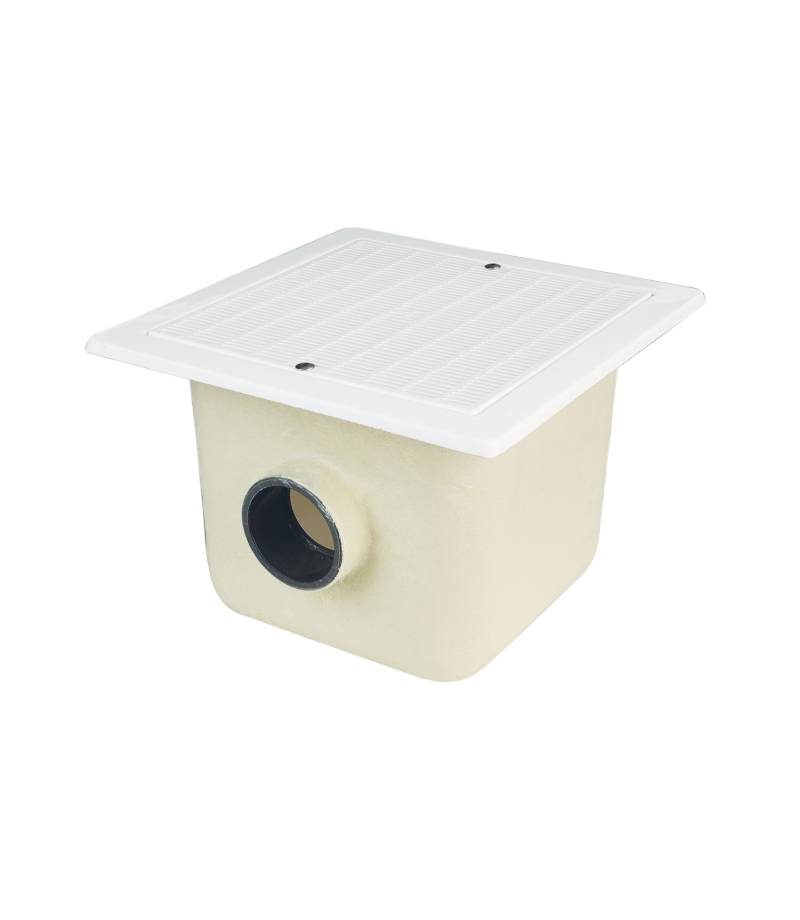 Sifon principal pentru piscina 512 mm x 512 mm, iesire 140 mm, grilaj plastic - AstralPool