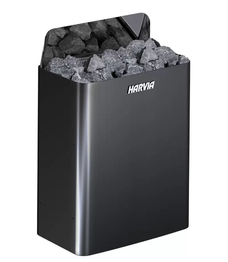 Incalzitor electric sauna 4.5kW The Wall SW45E Black Steel – Harvia