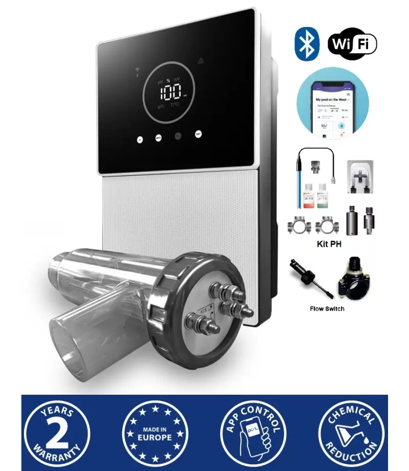 Electrolizor sare ENERGY CONNECT SCALABLE BT-WiFi PH Flow Switch- 7g/h 30mc - AstralPool