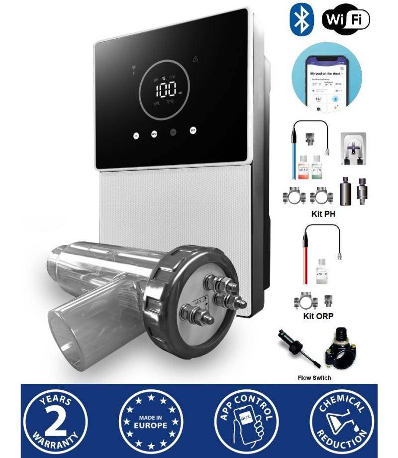 Electrolizor sare ENERGY CONNECT SCALABLE BT-WiFi PH RX Flow Switch 30g/h 140mc - AstralPool