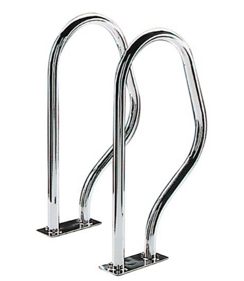 Set balustrada scara piscina 470x800 Inox316 cu flansa rectangulara-AstralPool