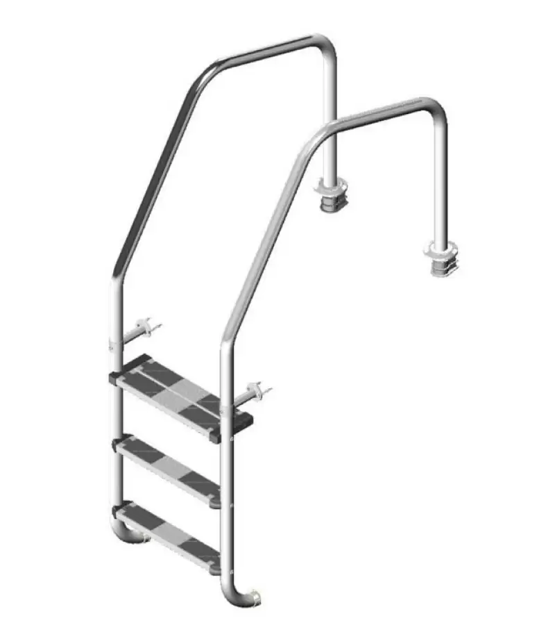 Scara piscina cu overflow 1 treapta Lux si 1 dubla de siguranta-Astralpool
