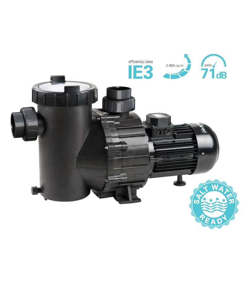 Pompa piscina Supra 300T 47m³/h H=10m 3 CP 400V IE3 - SACI