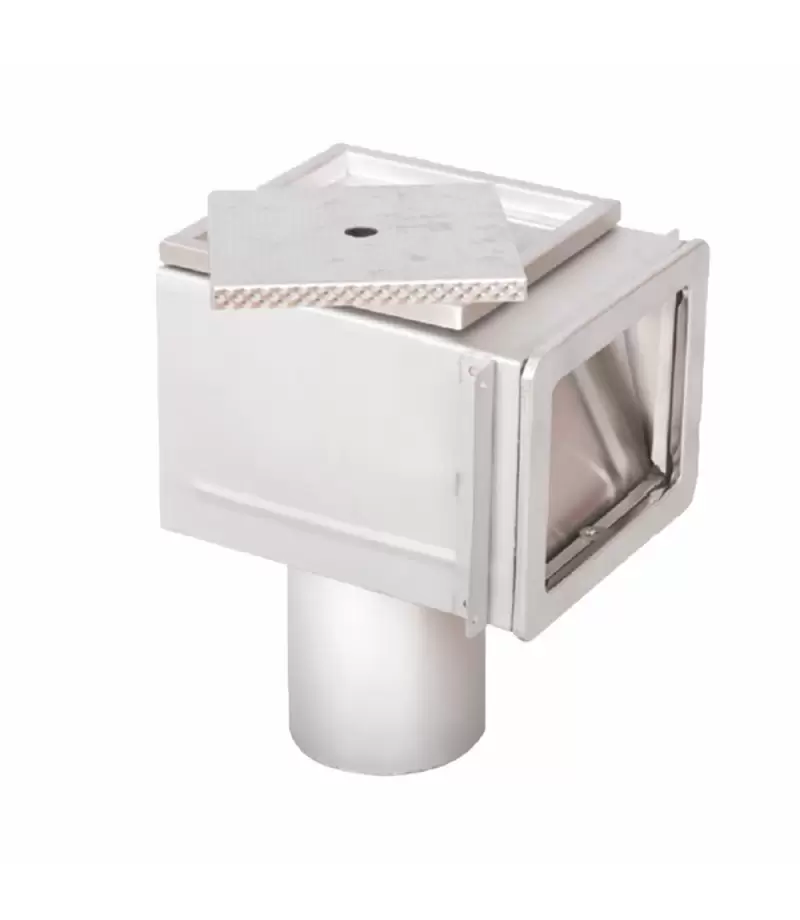 Skimmer cu deschidere standard si gat scurt din INOX AISI 316 pentru beton