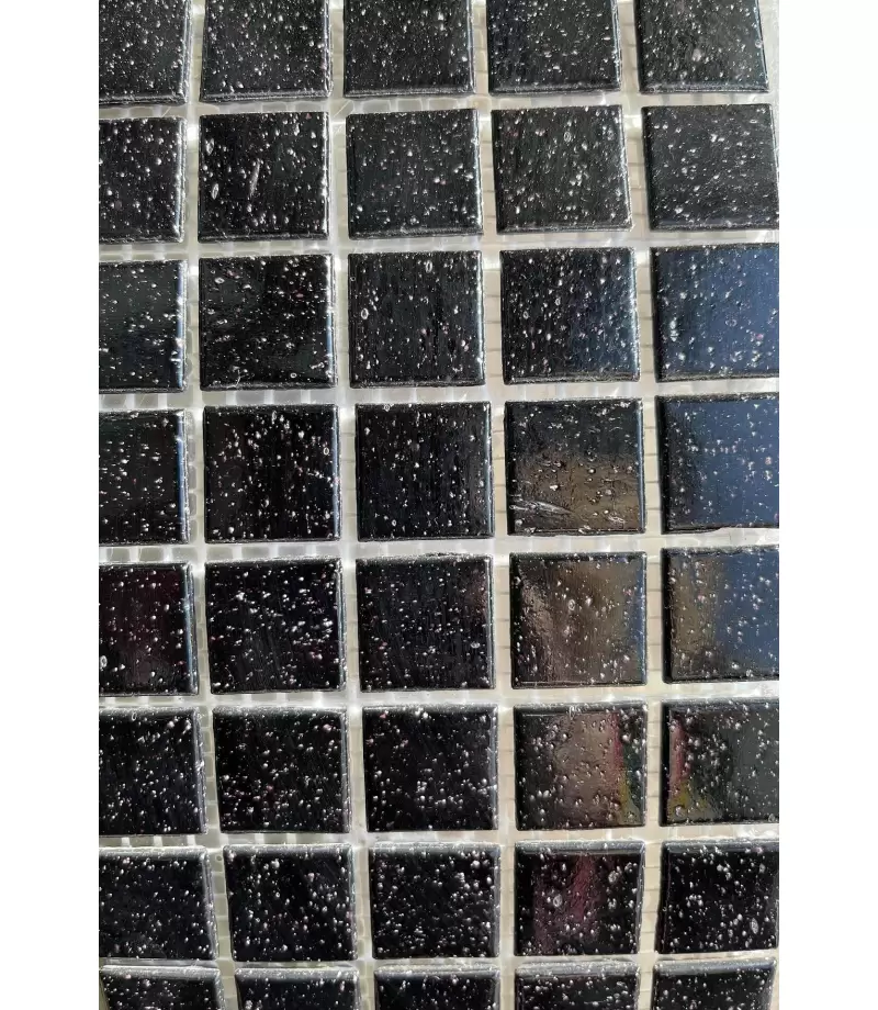 Mozaic din sticla negru 2 x 2 cm - V50