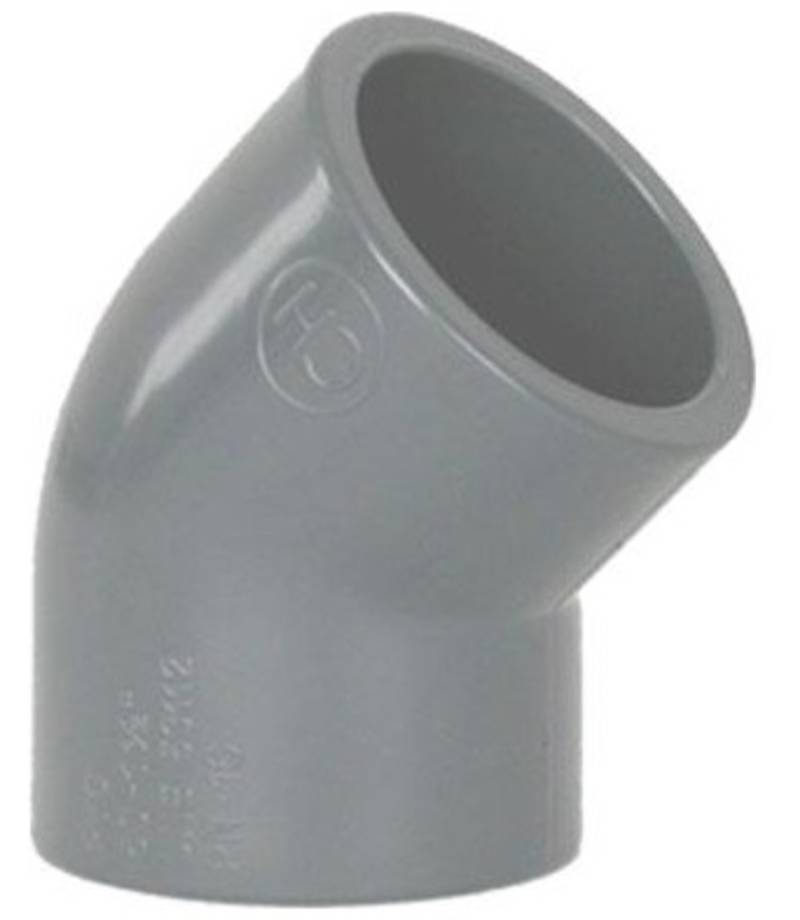 Cot PVC-U D63 45º-Astralpool