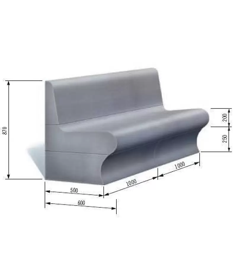 Bancheta cu spatar inclinat 100x87x60 cm - Hammam