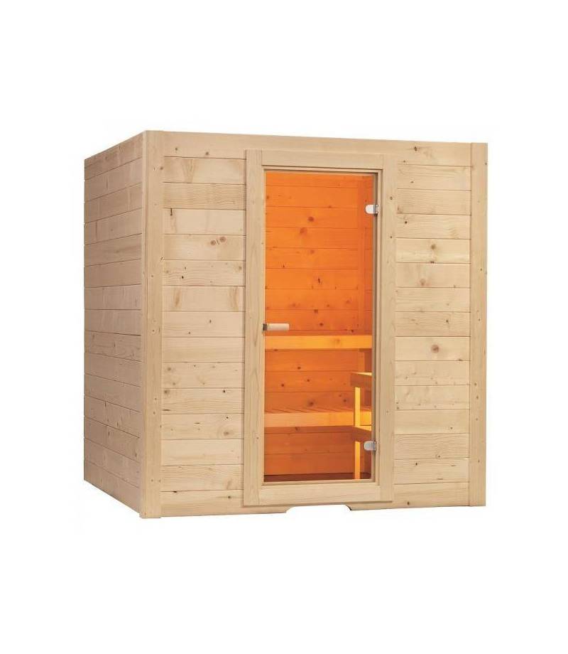 Cabina sauna uscata din molid Basic 195x156 cm - Sentiotec