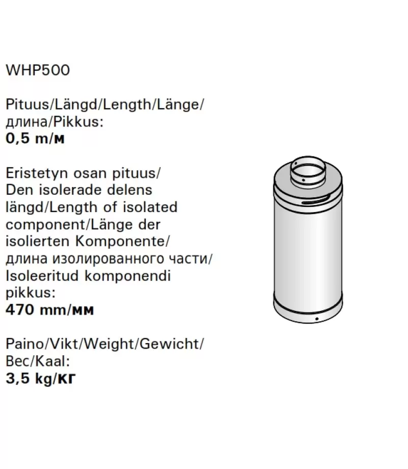 Extensie cos de fum 0.5m - Harvia