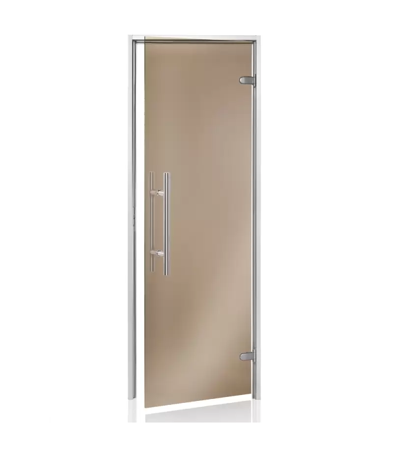 Usa premium pentru baie de aburi din sticla bronz si rama aluminiu 80 x 210cm - SPAZONE