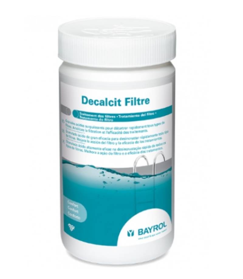 Pudra concentrata pentru inlaturarea depunerilor de calcar si a  grasimii din filtru Decalcit Filtre 1KG - Bayrol