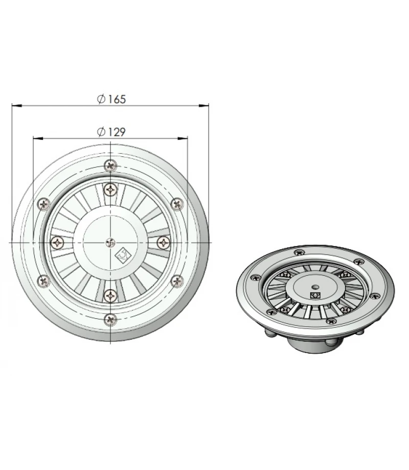 Duza refulare lipire D50mm de podea pentru piscine din beton cu liner - AstralPool Duza refulare lipire D50mm de podea pentru piscine din beton cu liner - AstralPool