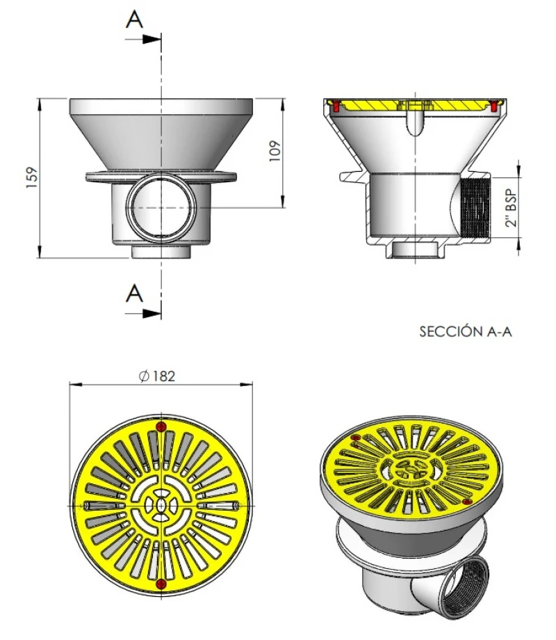 Sifon pentru beton D180mm - AstralPool