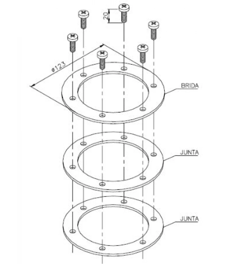 KIT adaptor liner pentru sifon cu capac patrat antivortex din otel inoxidabil AISI-316 - 170 x 170 mm - AstralPool