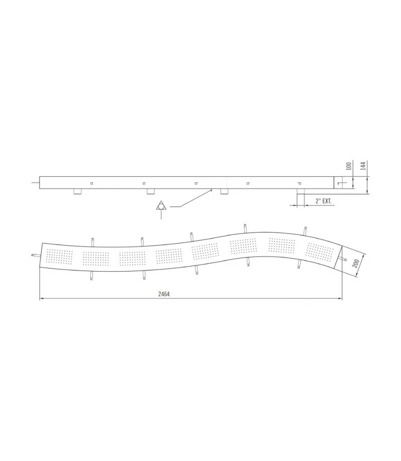Grila hidromasaj forma serpuita - lungime 2464 mm - AstralPool