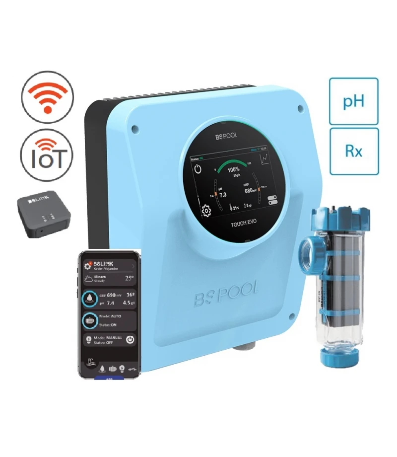 Aparat electroliza Touch Evo LINK - pH, Rx, T KIT 15g/h 50mc- BS POOL