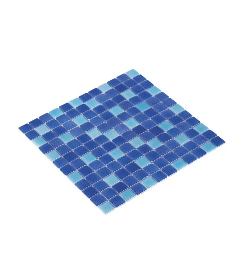 Mozaic vitroceramic albastru mix  2,5x2,5 cm-HVZ052 