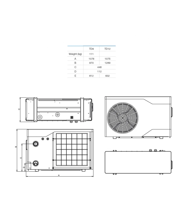 Pompa de caldura PM40 TD12 - Zodiac 31 kW (-8°C) Pompa de caldura PM40 TD12 - Zodiac 31 kW (-8°C)