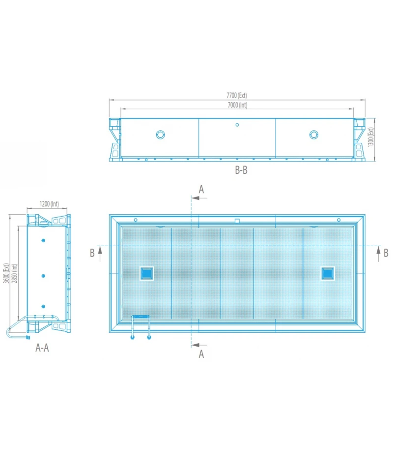 Piscina din inox cu overflow OPTIMAL 7x3x1,2m - AstralPool