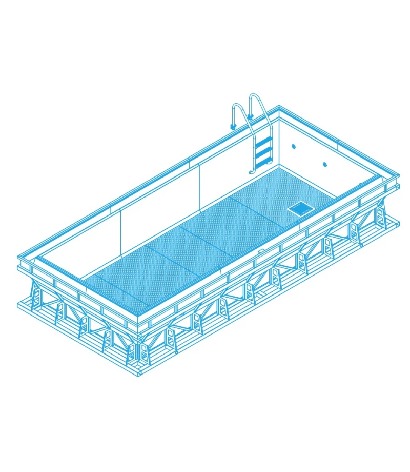 Piscina din inox cu overflow OPTIMAL 7x3x1,2m - AstralPool