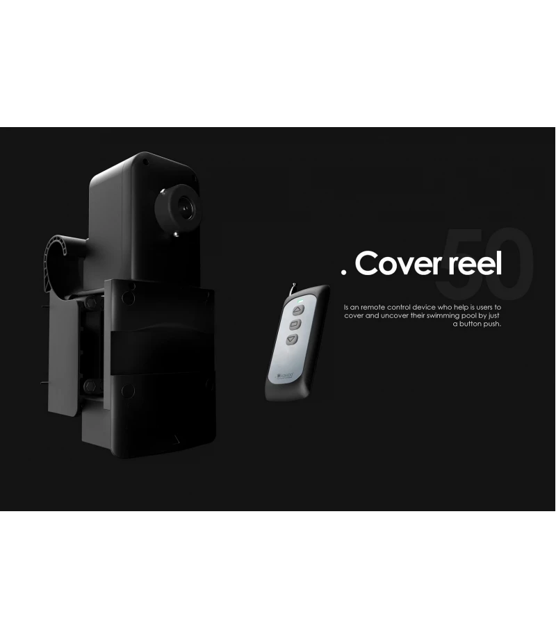 Derulator electric mobil cu acumulator si telecomanda pentru prelata piscina Ø98 lungime 2.1 - 6.4m