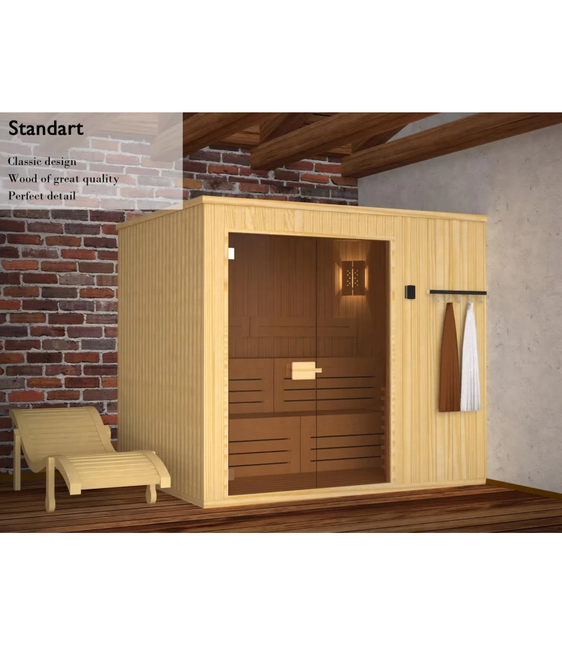 Sauna uscata modulara Classic 2 x 2 x 2.2 m din pin alb - AstralPool