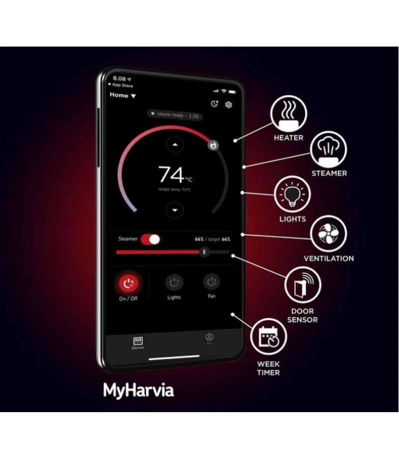 Panou digital WiFi pentru sauna maxim 17Kw Fenix FX170 WiFi - Harvia