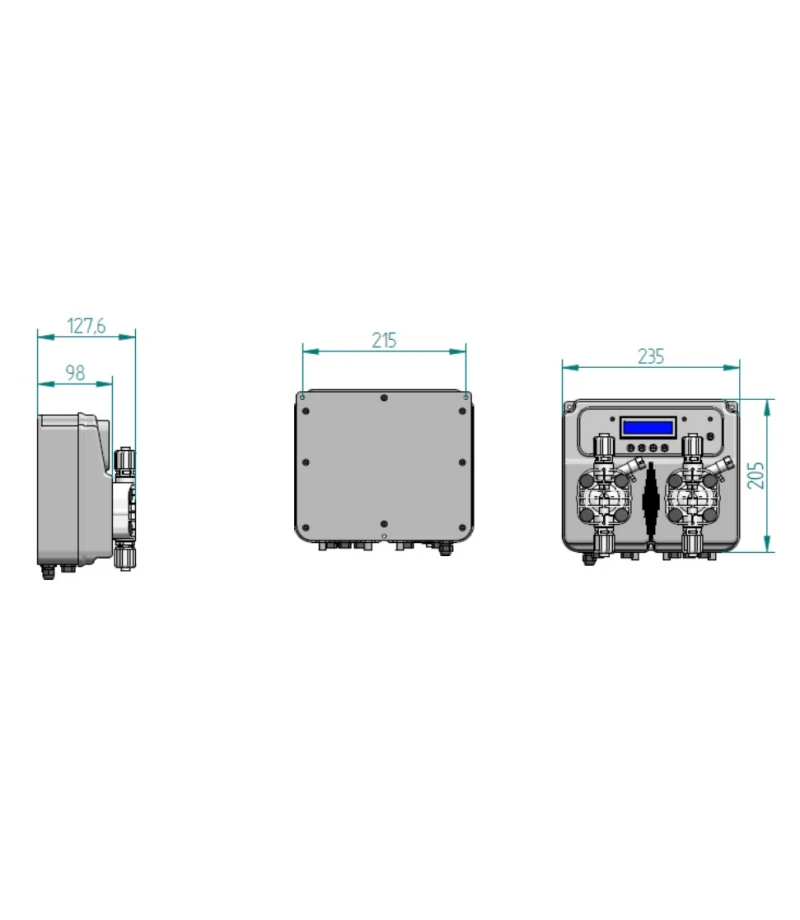 Kit dozator -regulator membrană ME Dual  PVDF PH - 5l/h / RX - 10l/h - Microdos