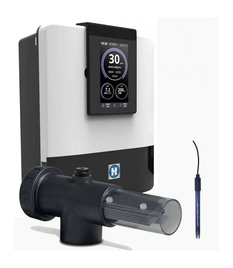 Electrolizor cu sare pentru piscina AQUARITE + SV cu celula transparenta si pH integrat - 16 grame / 65 mᶟ - Hayward