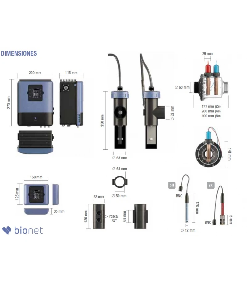Sistem electroliza si ionizare Cu/Ag pentru piscina BIONET - 250 grame / 500 mᶟ - SUGAR VALLEY
