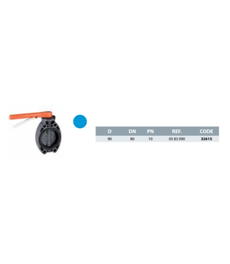 Robinet fluture D90mm PVC-U - Cepex