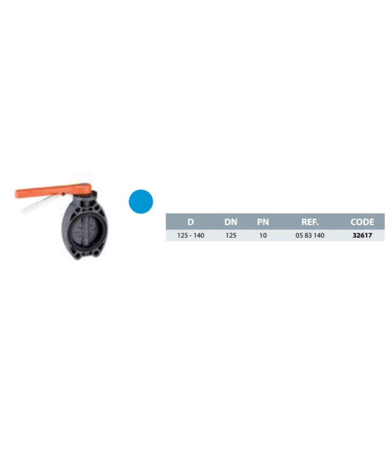 Robinet fluture D125-140mm PVC-U - Cepex