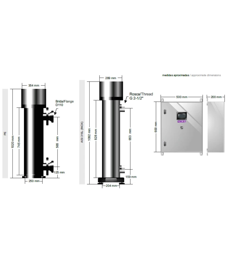 Sterilizator ultraviolete Heliox LP95 INOX 540W - IDEGIS 